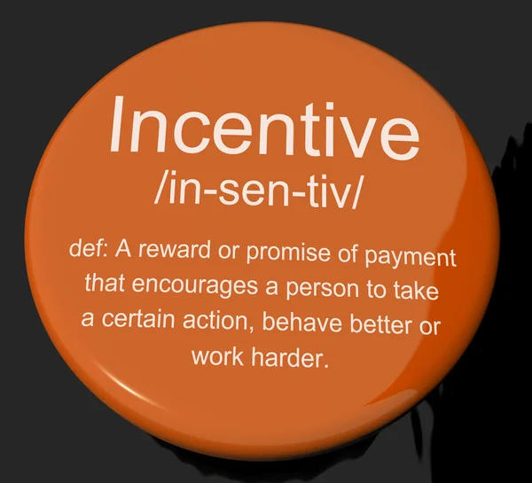 Incentive Definition Button Showing Encouragement Enticing And M — Stock Photo, Image