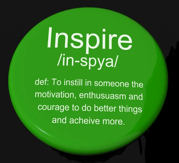 Inspire Definição Botão Mostrando Motivação Encorajamento e eu — Fotografia de Stock