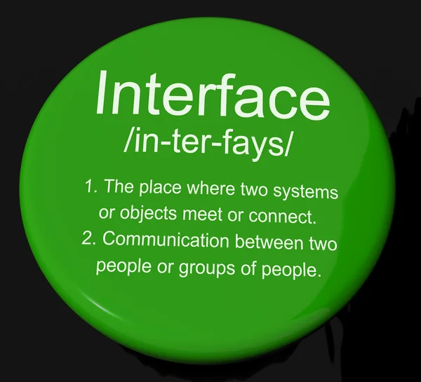 Interface Definition Button Showing Control Connection And Inter — Stock Photo, Image