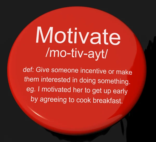 Motivate Definition Button Showing Positive Encouragement Or Ins — Stock Photo, Image