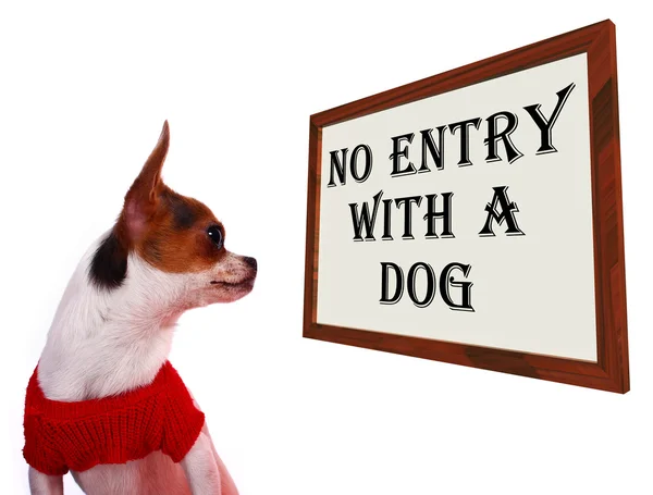 Brak autoryzacji brak wpisu znakiem pies Wyświetlono psy — Zdjęcie stockowe
