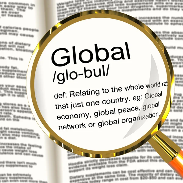 Globální definice Lupa celosvětové mezinárodní nebo c — Stock fotografie