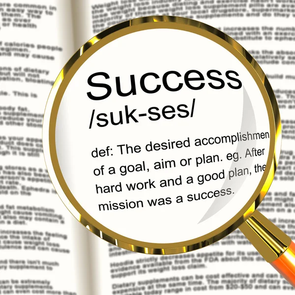 stock image Success Definition Magnifier Showing Achievements Or Attainment