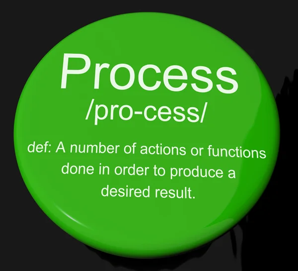 Process Definition Button Showing Result From Actions Or Functio — Stock Photo, Image
