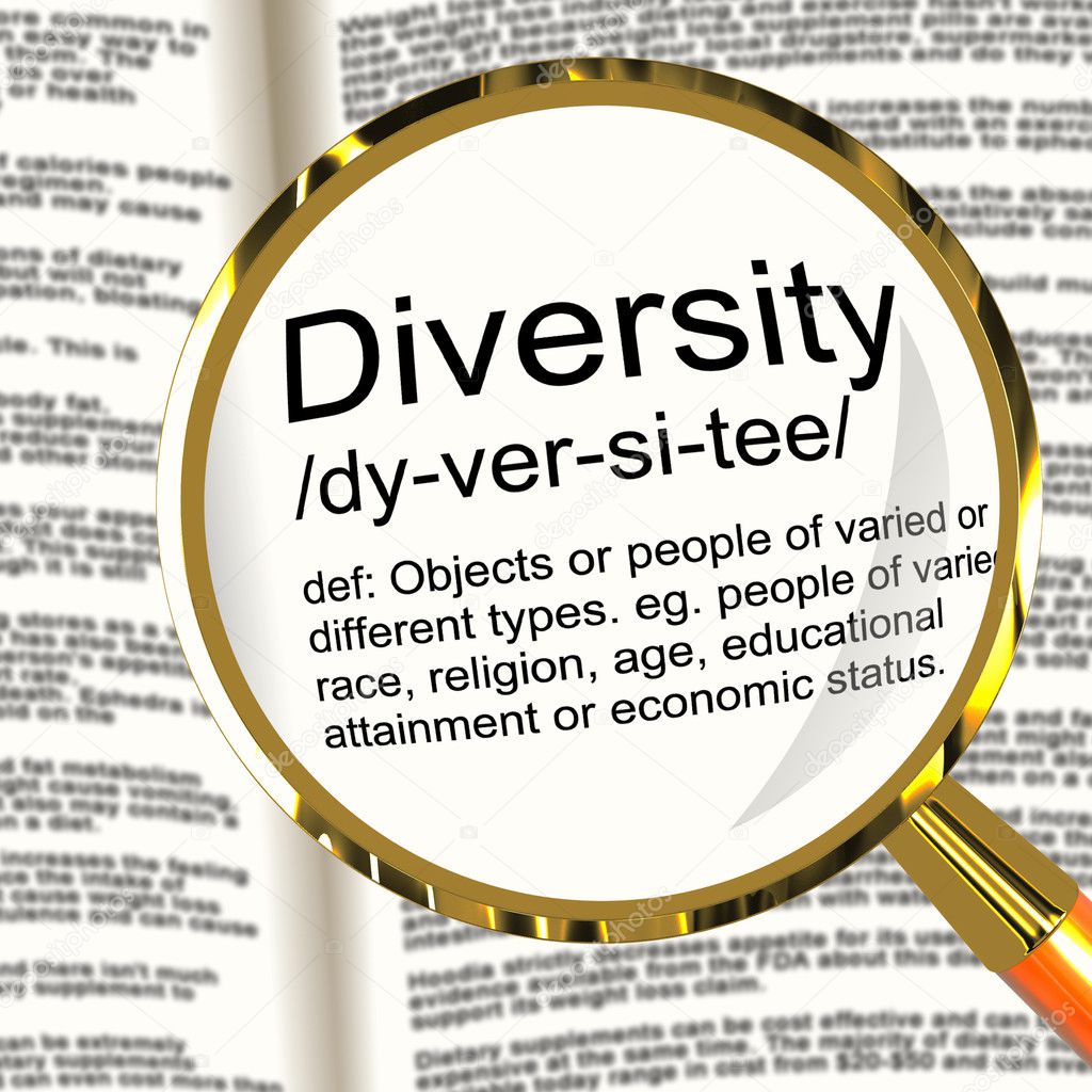 Diversity Definition Magnifier Showing Different Diverse And Mix