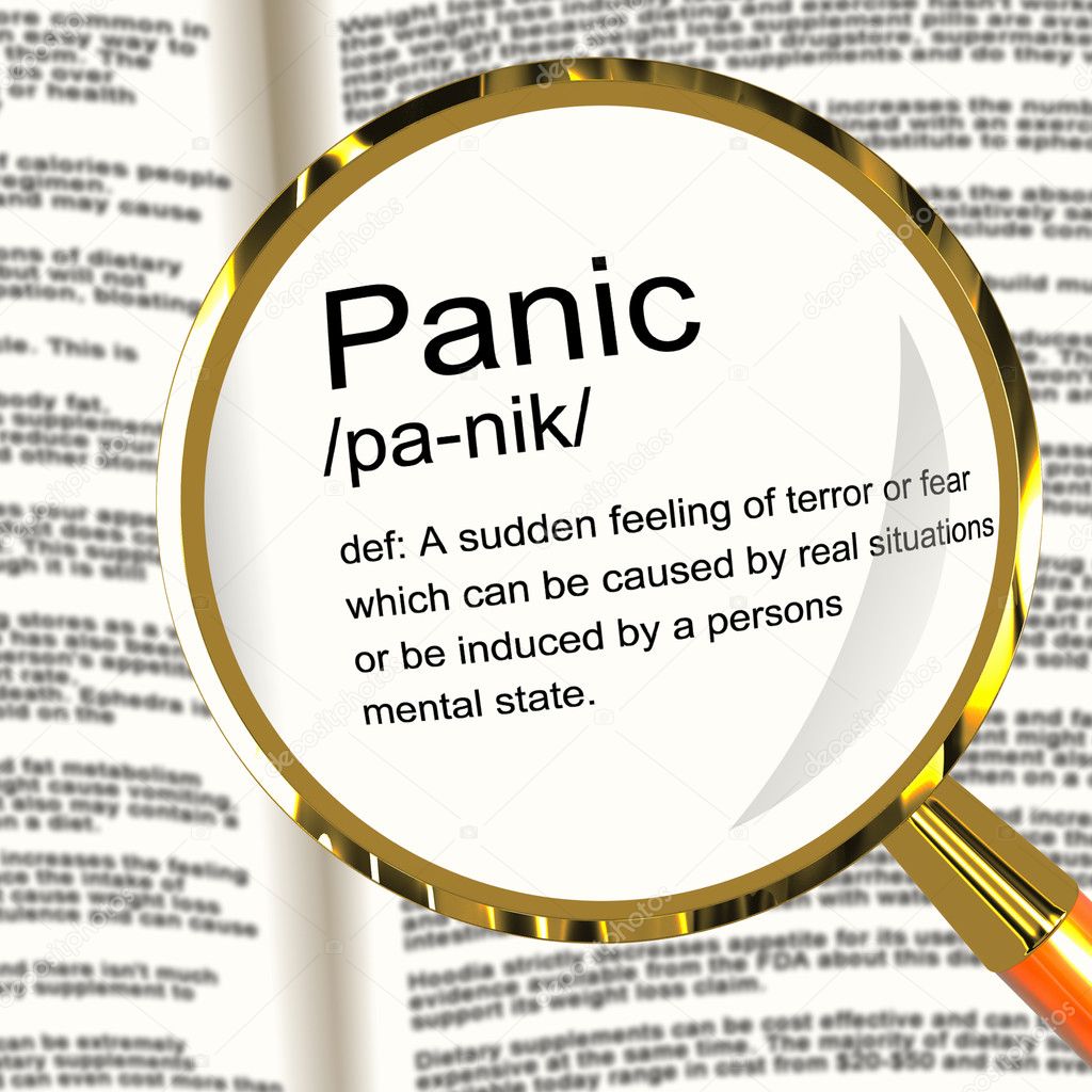 Panic Definition Magnifier Showing Trauma Stress And Hysteria