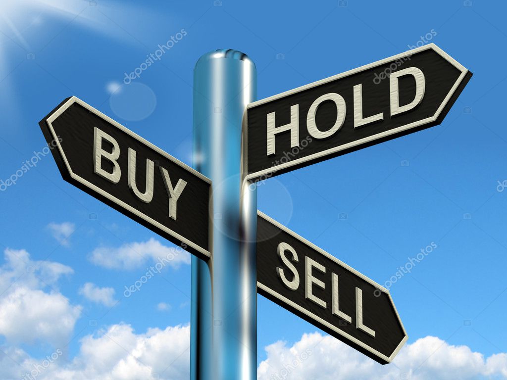 Buy Hold And Sell Signpost Representing Stocks Strategy Stock Photo By 