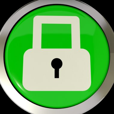 Icon Or Button Showing Padlock For Security Or Locked clipart