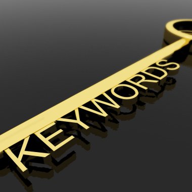 Key With Keywords Text As Symbol For SEO Or Optimization clipart