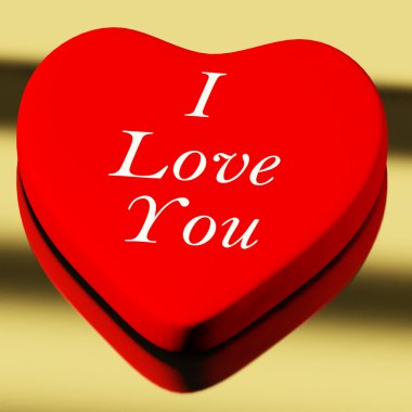 Red Heart With I Love You As Symbol for Valentines Day clipart