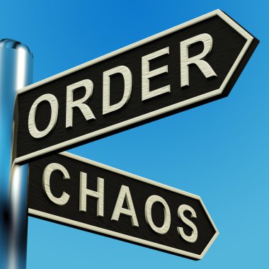 Order Or Chaos Directions On A Signpost clipart