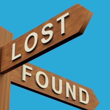 Lost Or Found Directions On A Signpost clipart