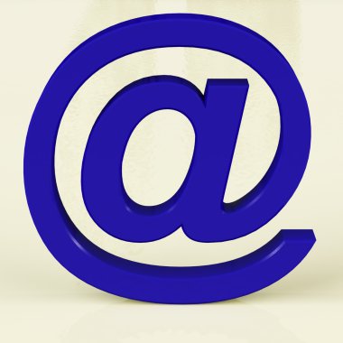 Internet posta ve iletişimi temsil eden mavi e-posta işareti
