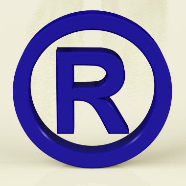 Blue Registered Sign Representing Patented Brands clipart