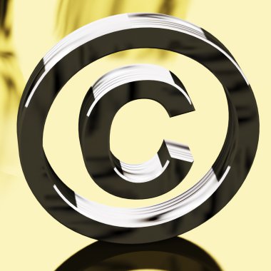 Silver Copyright Sign Representing Patent Protection clipart