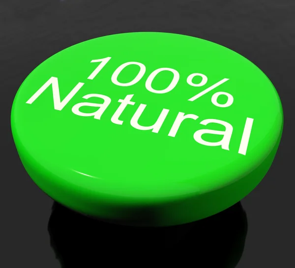 Przycisk 100% naturalnych, organicznych lub środowiska — Zdjęcie stockowe