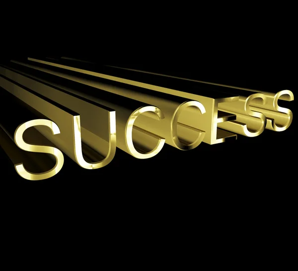 Success Text In Gold And 3d — Stock Photo, Image