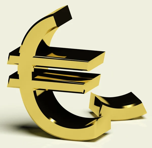 Euro roto que representa inflación o fracaso económico — Foto de Stock