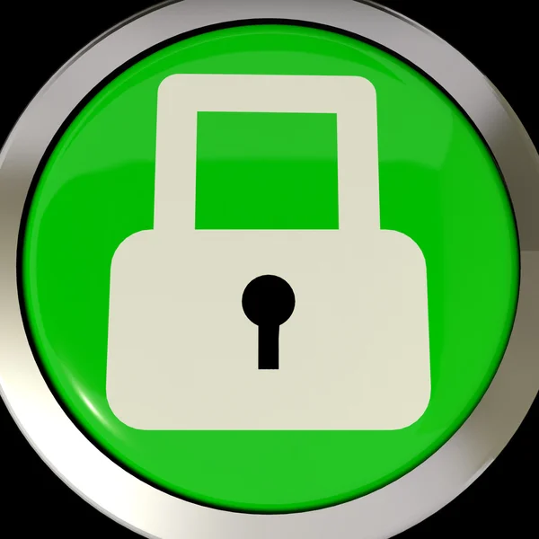 Icona o pulsante che mostra il lucchetto per la sicurezza o bloccato — Foto Stock