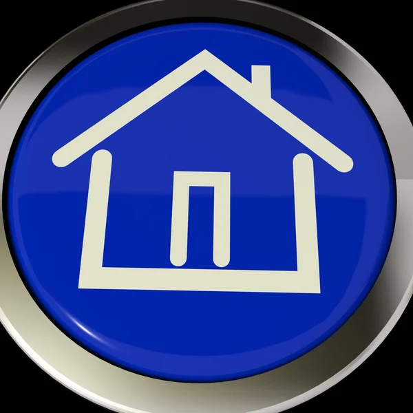 Dom lub ikonę domu przycisk dla nieruchomości — Zdjęcie stockowe