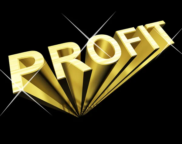 Profit Text In Gold And 3d As Symbol For Investment And Earnings — Stock Photo, Image