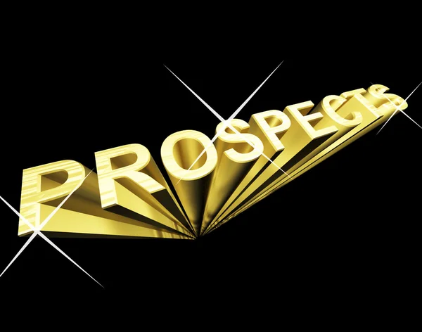 Testo di prosperità in oro e 3d come simbolo di successo e ricchezza — Foto Stock