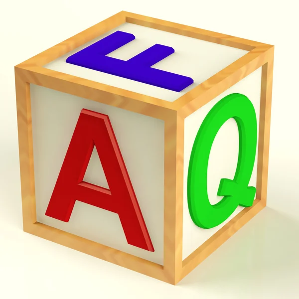 Blok spelling faq als symbool voor vragen en antwoorden — Stockfoto