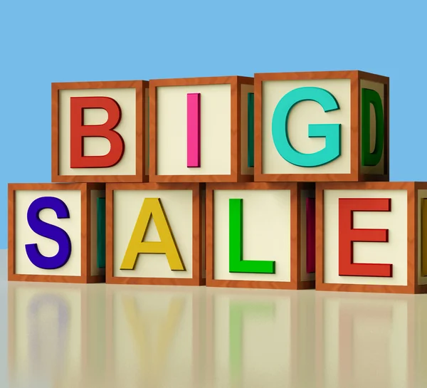 Blocks Spelling Big Sale As Symbol for Discounts And Promotions — Stock Photo, Image