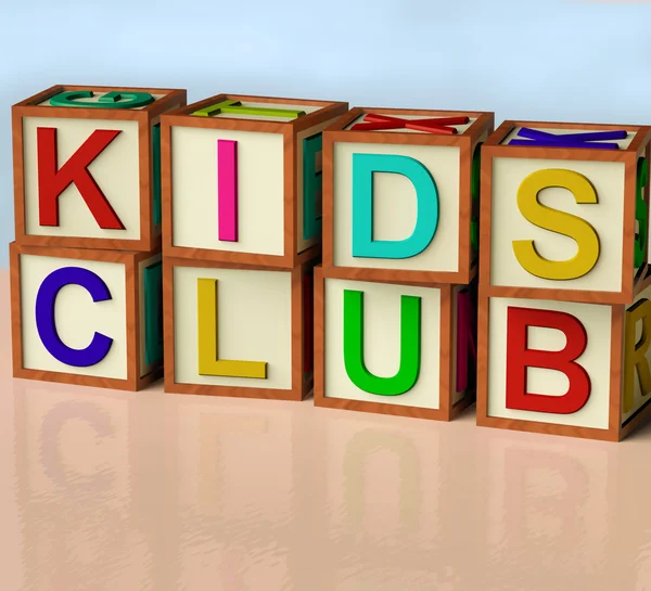 Bloques ortografía niños club como símbolo para los niños diversión — Foto de Stock