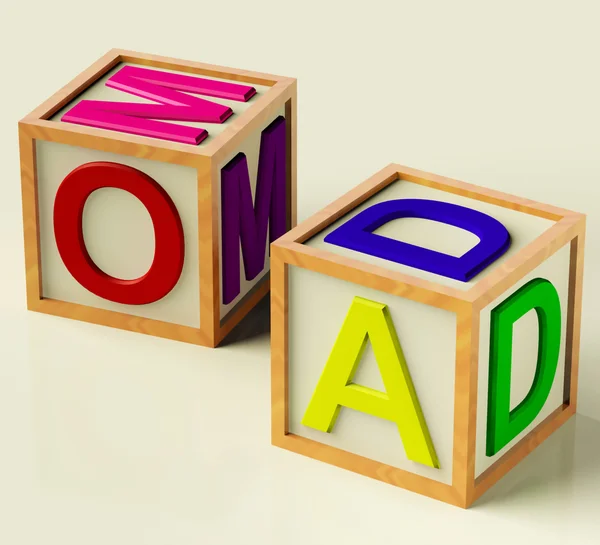 Los niños bloquean ortografía mamá y papá como símbolo para la paternidad — Foto de Stock