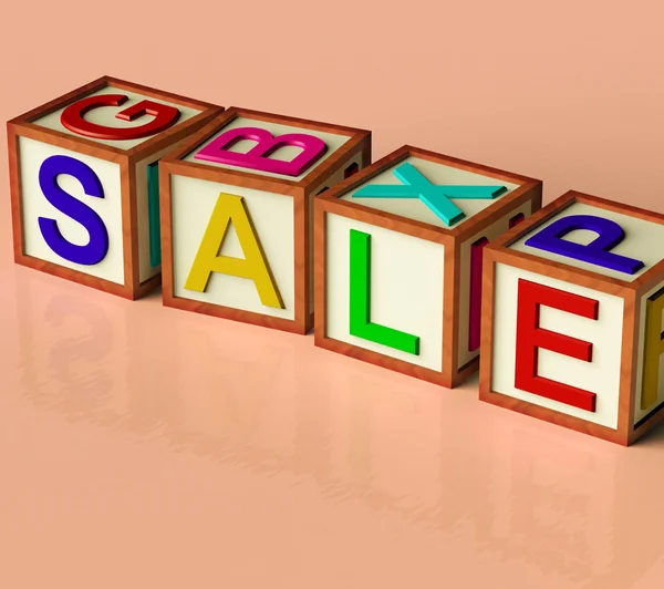 Blocks Spelling Sale As Symbol for Discounts And Promotions — Stock Photo, Image