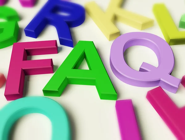 Brieven spelling faq als symbool voor vragen en antwoorden — Stockfoto