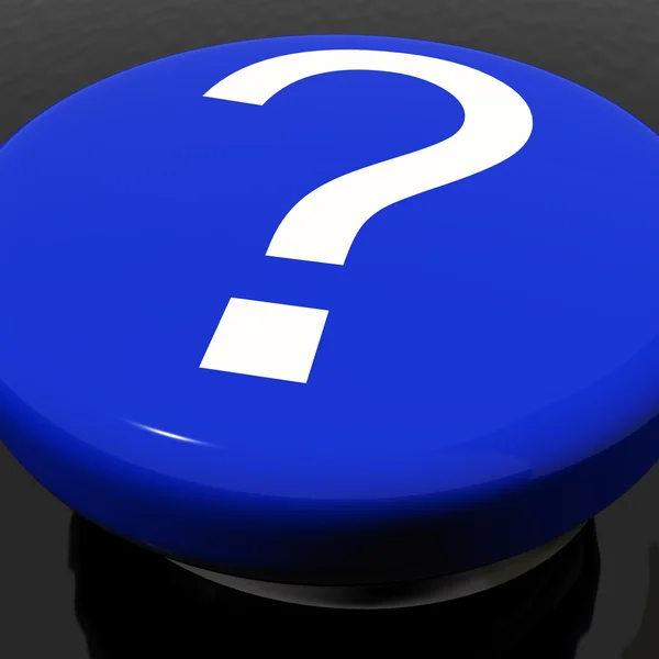 Botão de ponto de interrogação como símbolo para perguntas frequentes ou informações — Fotografia de Stock