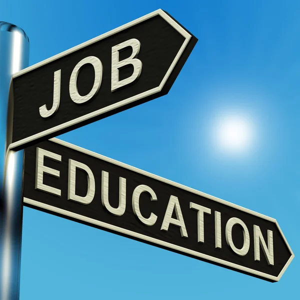 Job Or Education Directions On A Signpost — Stock Photo, Image