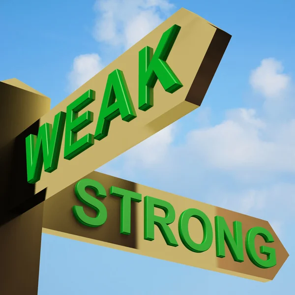 Weak Or Strong Directions On A Signpost — Stock Photo, Image