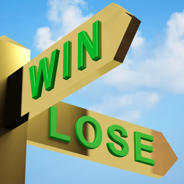 Win Or Lose Directions On A Signpost — Stock Photo, Image