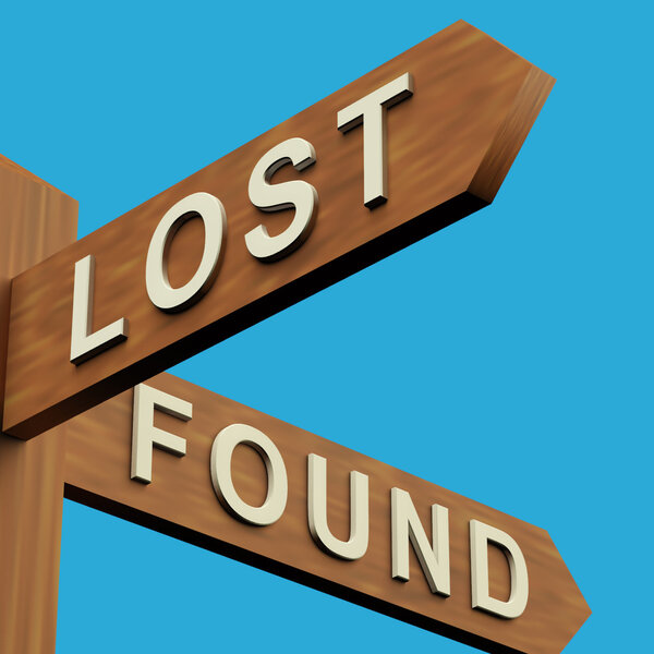 Lost Or Found Directions On A Signpost