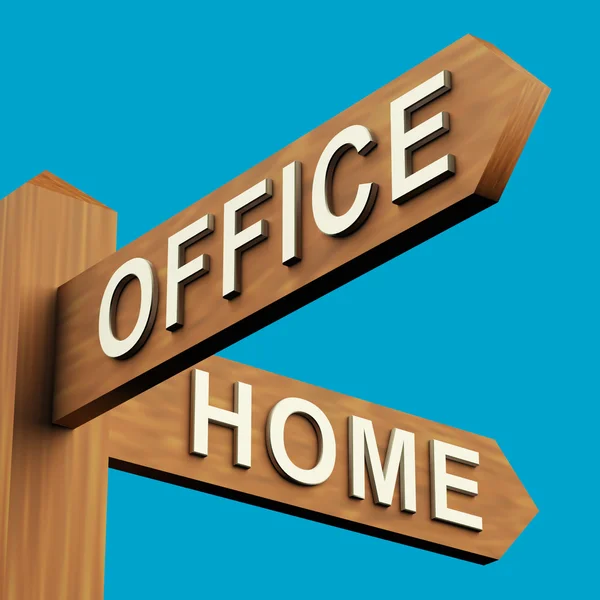 Direções do escritório ou da casa em um Signpost — Fotografia de Stock
