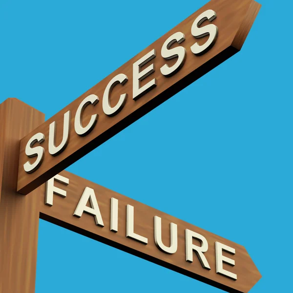 Direcciones de éxito o fracaso en una señal — Foto de Stock