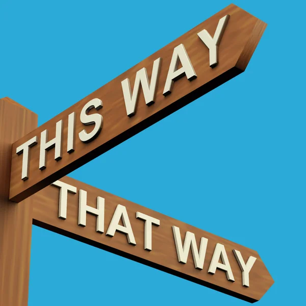 This Or That Way Directions On A Signpost — Stock Photo, Image