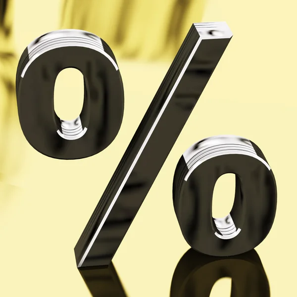Silver Percentage Sign Representing Finance And Interest — Stock Photo, Image