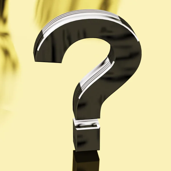 Silver Question Mark Representing Faqs Or Support — Stock Photo, Image