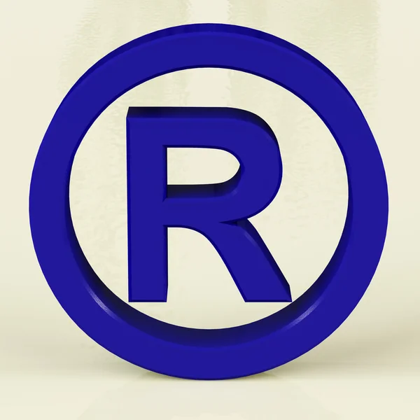 Signo azul registrado que representa las marcas patentadas — Foto de Stock