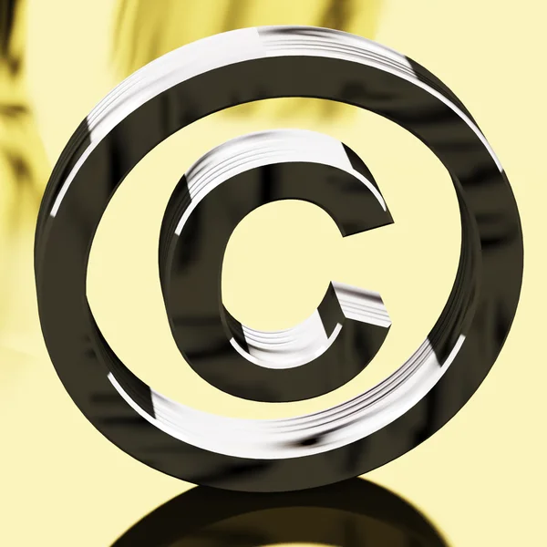 Argento Copyright Sign che rappresenta la protezione dei brevetti — Foto Stock