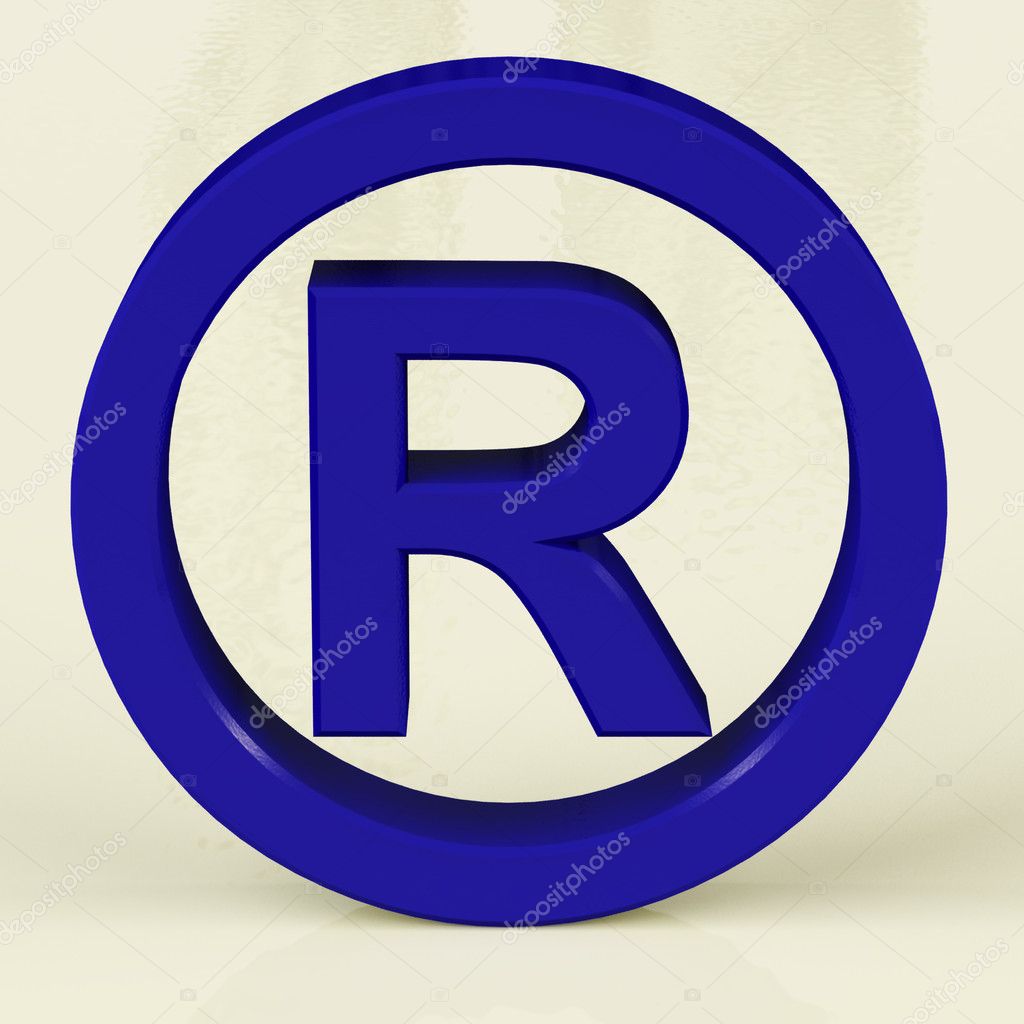 Blue Registered Sign Representing Patented Brands