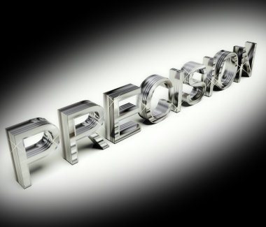 Letters Spelling Precision With A Shiny Finish Representing Indu clipart