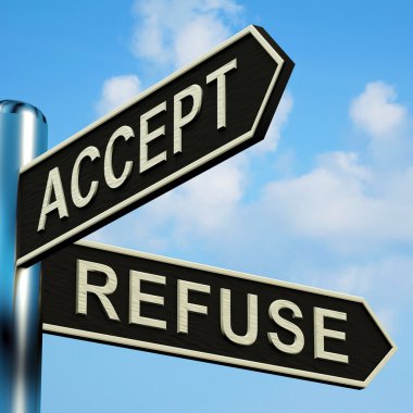 Accept Or Refuse Directions On A Signpost clipart