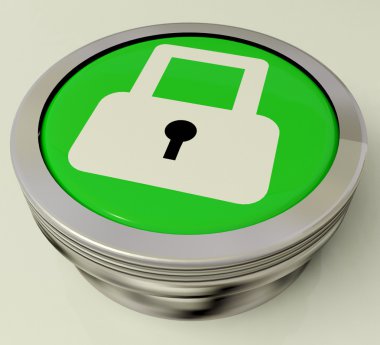 Icon Or Button Showing Padlock For Security Or Access clipart