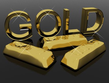 Gold Letters And Bars As Symbol For Wealth Or Riches clipart