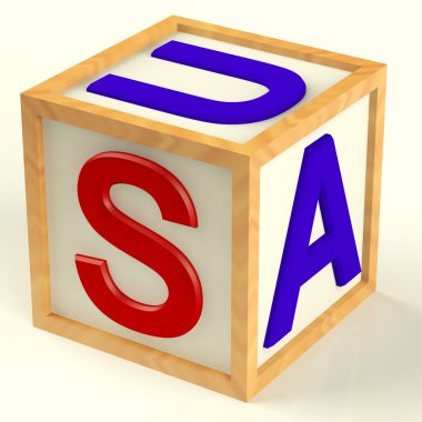 Block Spelling Usa As Symbol for America And Patriotism clipart